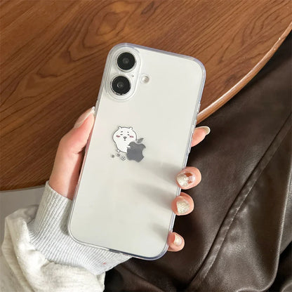 Sanrio usagi chiikawa Hug Apple Clear Phone Case For iPhone