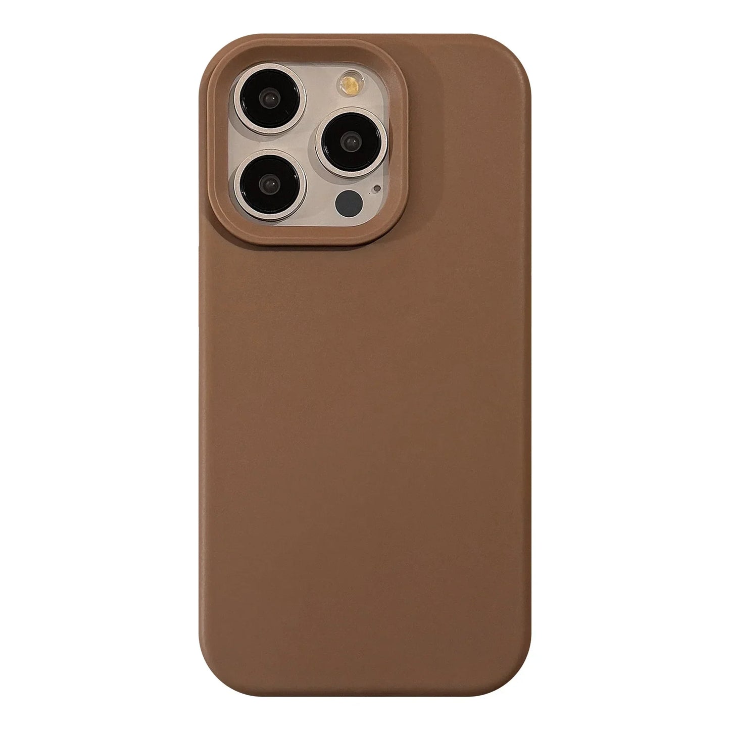 Autumn Winter Caramel Chocolates Milktea Maillard Solid Color Phone Case For iPhone