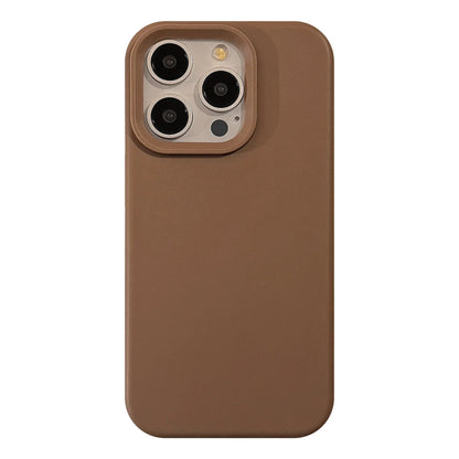 Autumn Winter Caramel Chocolates Milktea Maillard Solid Color Phone Case For iPhone