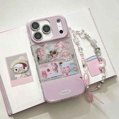 Bling Glitter Full Screen Hello Kitty Melody Phone Case For iPhone