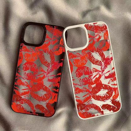 Red Lips Design Couple Acrylic Phone Case