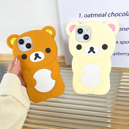 Cartoon Rilakkuma Bear Silicone Soft Cover Phone Case