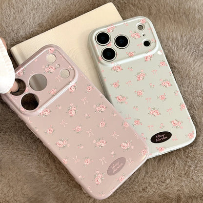 Korean Full Screen Elegant Rose Flower Pattern Soft Phone Case For iPhone