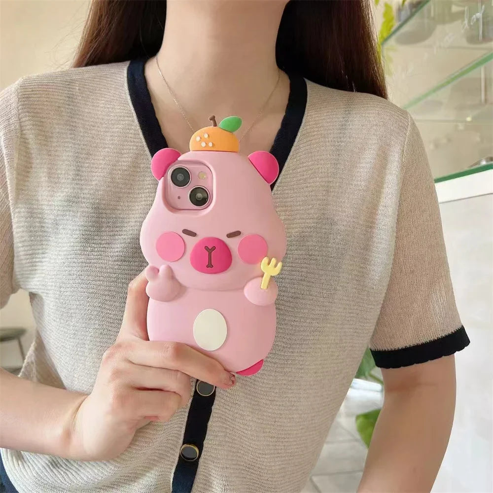 Cute Funny 3D Cartoon Capybara Phone Case