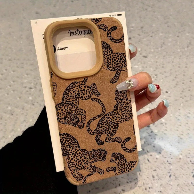 Vivid Leopard Pattern Bonded Leather Phone Case For iPhone