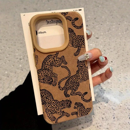 Vivid Leopard Pattern Bonded Leather Phone Case For iPhone