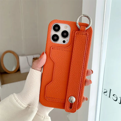 Cute Card Slot Bag Wristband Phone Holder Case For iPhone