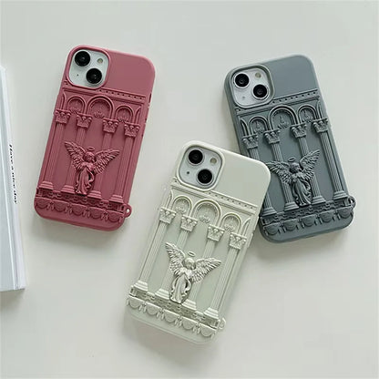 Literature Trendy Retro Artwork 3D Angel Statue Phone Case