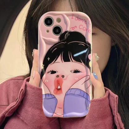 Spoof Girl Boy Nose Picking Wave Phone Case