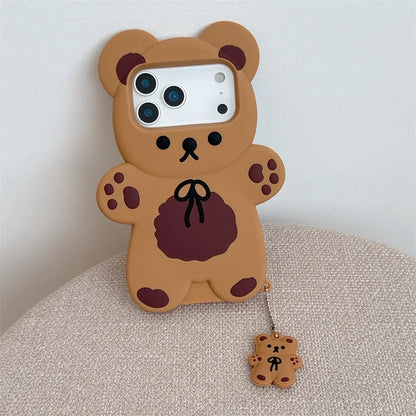 3D Cartoon Bear Soft Silicone Phone Case For iPhone