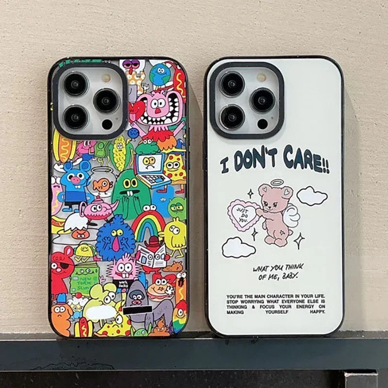 Upgrade Acrylic Border Monsters Angel Bear Phone Case