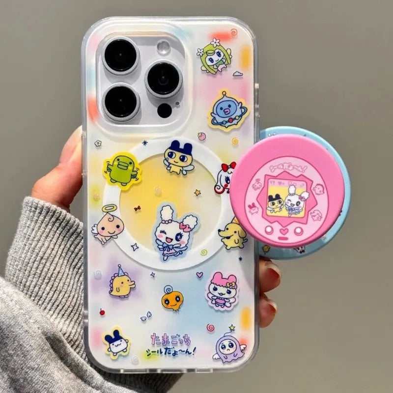 Tamagotchi Mametchi Lovelichi Magnetic Frosted Phone Case For iPhone