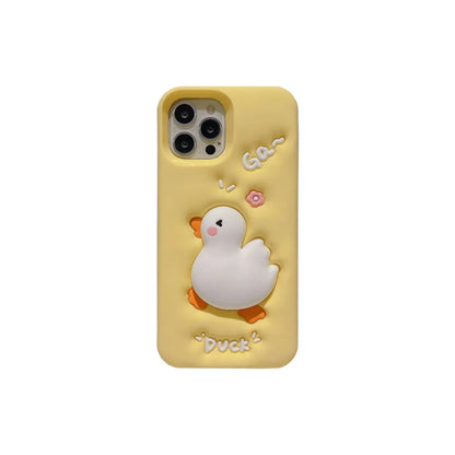 Cartoon Duck 3D Silicone Soft Phone Case
