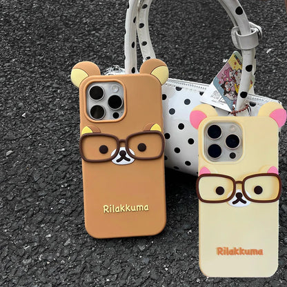 Cartoon Bear Glasses Rilakkuma Phone Case