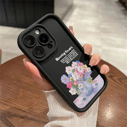 Luxury Soft Flowers Leather Phone Case