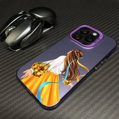 Ukraine Girl Sunflower Flag Coque Phone Case