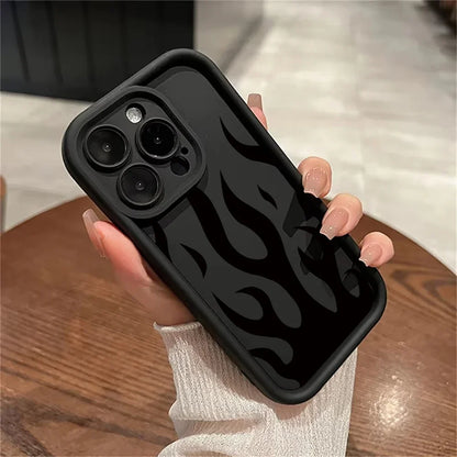 Fashion Black Flame Silicone Phone Case