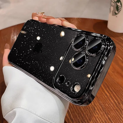Ultra Thin Slim Plating Transparent Glitter PC Case  For iPhone