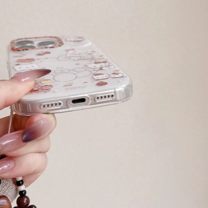 Double Layer White Background Leopard Print KT Is Suitable For iPhone