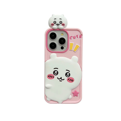 Cartoon Cute Chiikawa Hachiwares Usagis Stereoscopic Phone Case