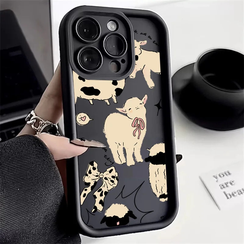 Lucky Angel Sheep Silicone Phone Case For iPhone