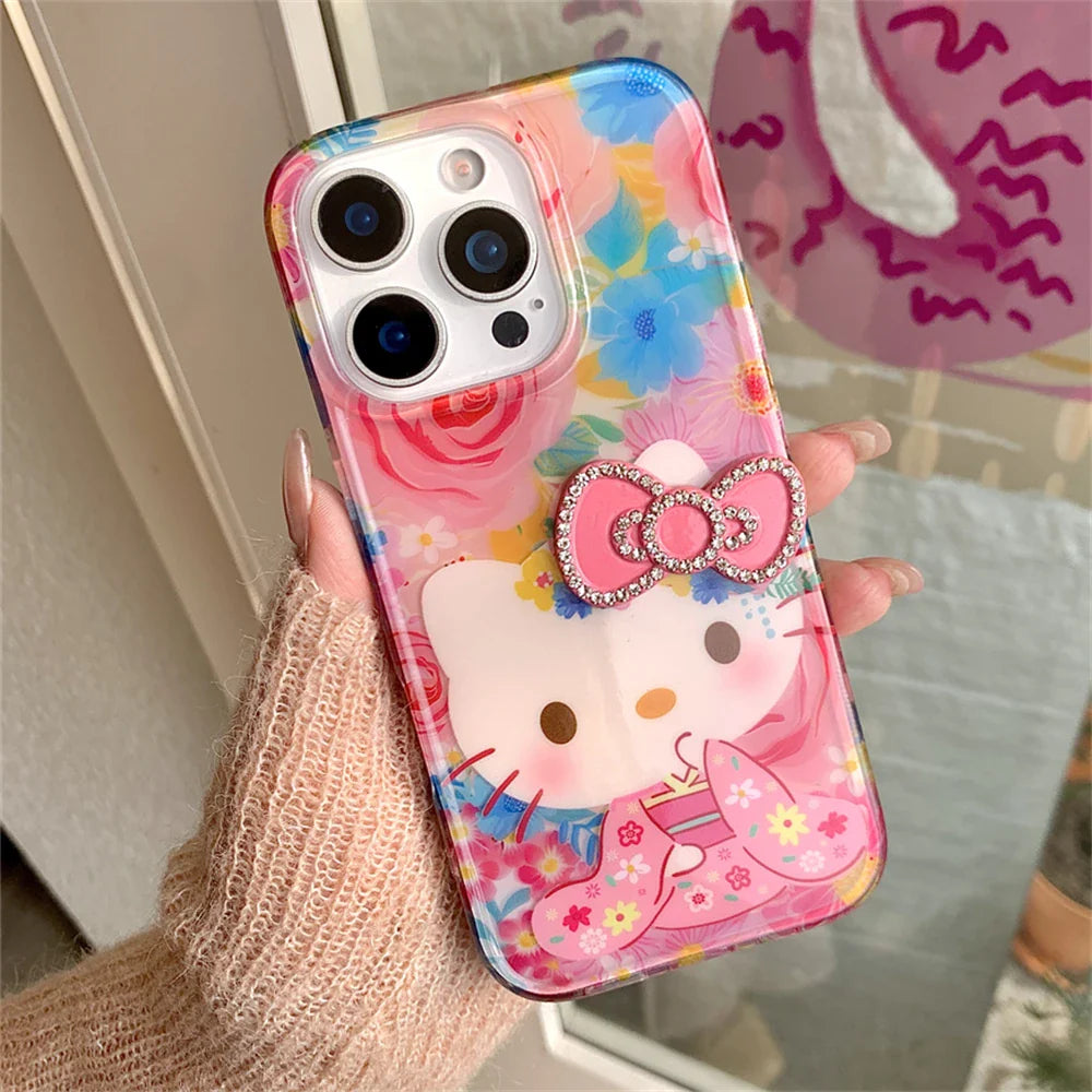 Hello Kitty Pink Diamond Bow Cute Flower Phone Case