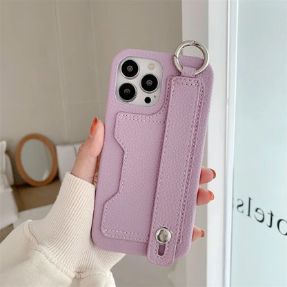 Cute Card Slot Bag Wristband Phone Holder Case For iPhone