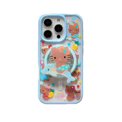 Sanrio Hello Kitty Bikini Surf Dolphin Clear Phone Case For Magsafe iPhone