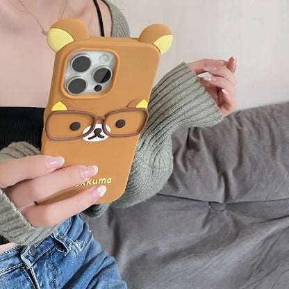 Cartoon Bear Glasses Rilakkuma Phone Case