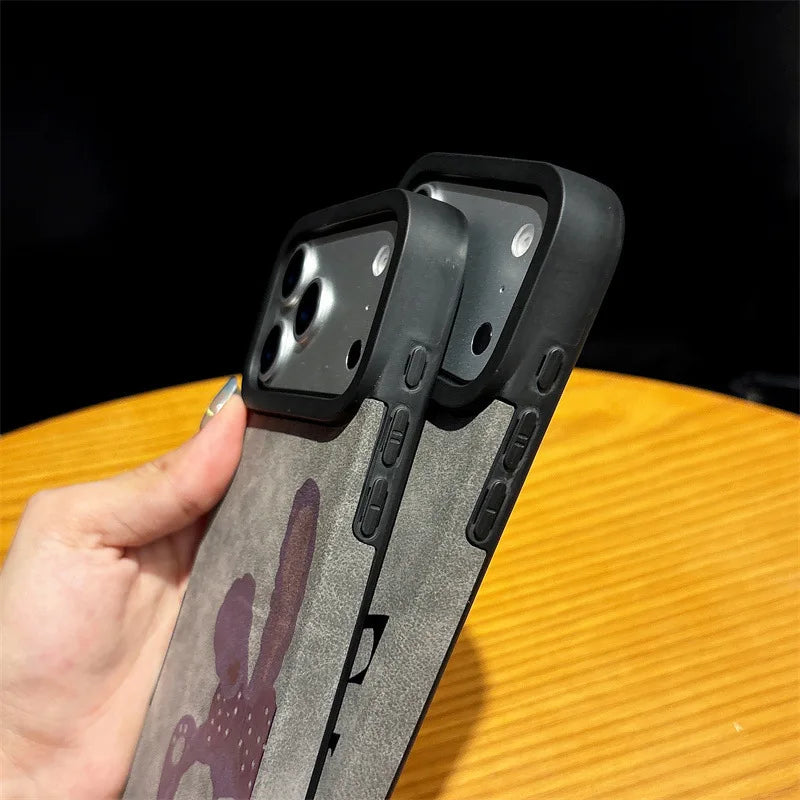 Cute Cartoon Pikachu Leather Texture Magnetic Phone Case For iPhone