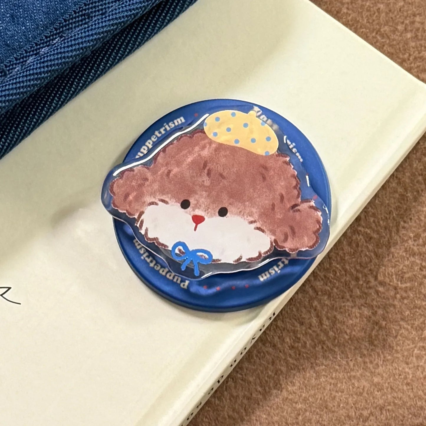 Korean Cartoon Puppy Magnetic Stand Holder Phone Case For iPhone