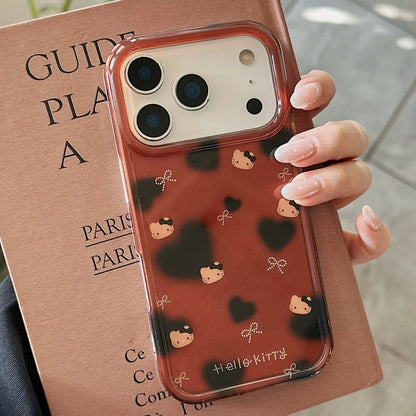 Luxury Cute All Inclusive Brown Bottom Leopard Print Bow Kitty Case Phone  For iPhone