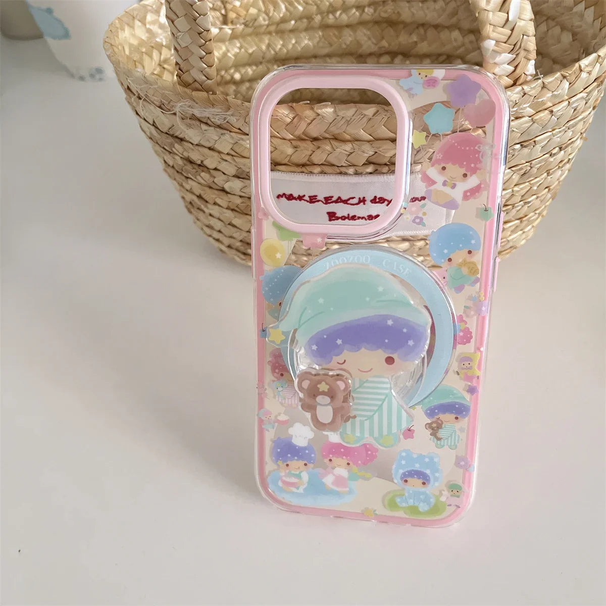 New Pink Shake Stand Phone Case For iPhone