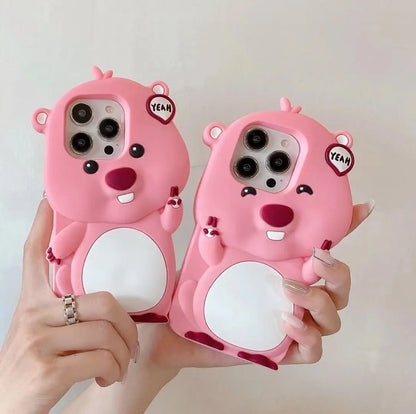3D Cartoon Cute Loopy Pink Phone Case