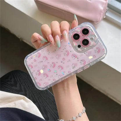 Cute Cartoon Pink Diamond Melody Magnetic Stand Case For iPhone