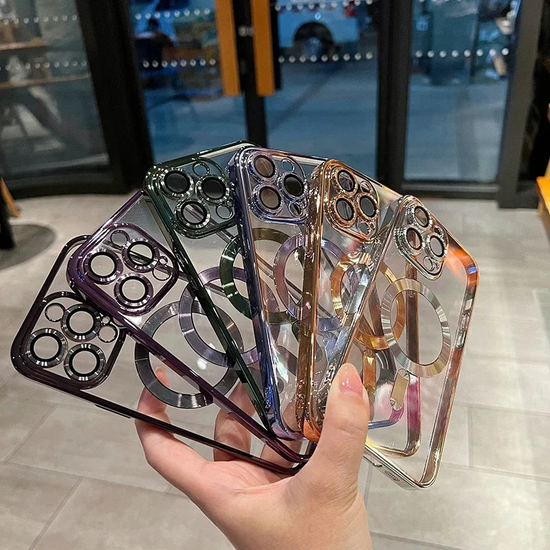 Luxury Transparent Magsafe Wireless Charging Phone Case