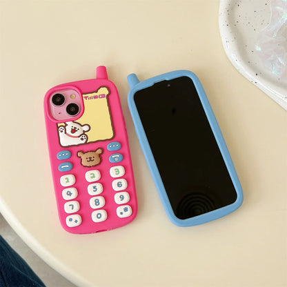 3D Cartoon Cute Bear Antenna Mobile Phone Case