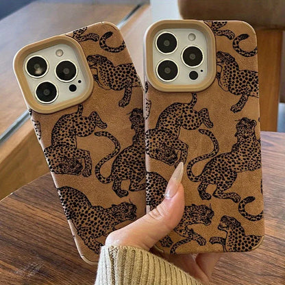 Vivid Leopard Pattern Bonded Leather Phone Case For iPhone