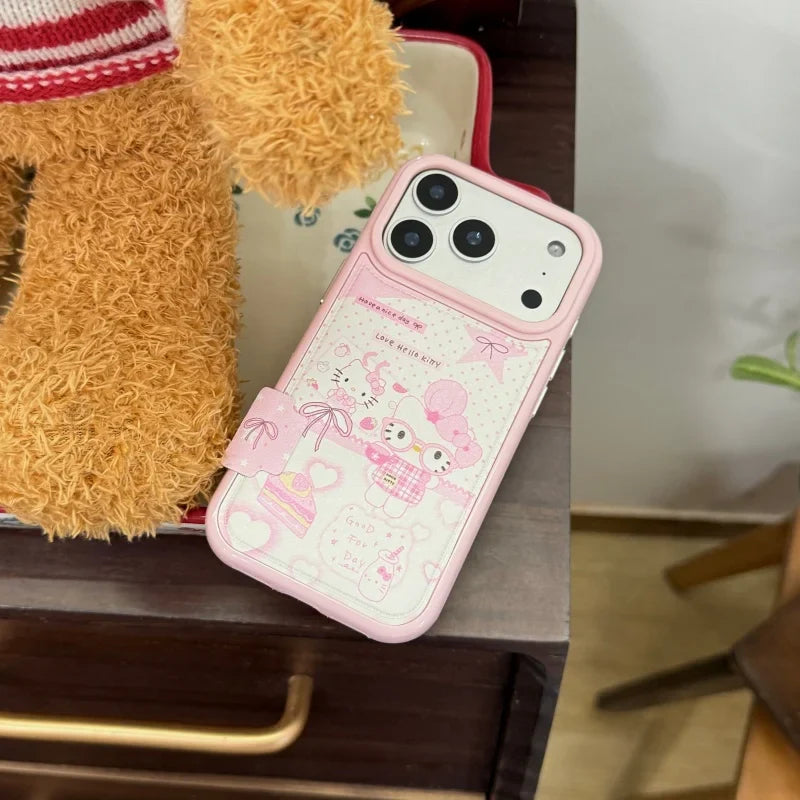 Kawaii Cute Chef Hello Kitty Cat Polka Dots Phone Case For iPhone