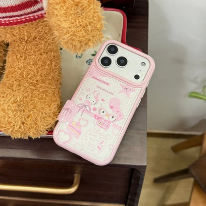 Kawaii Cute Chef Hello Kitty Cat Polka Dots Phone Case For iPhone