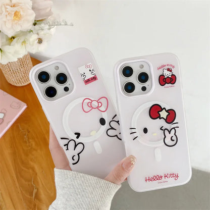Kawaii Hello Kitty Magsafe Magnetic Phone Case For iPhone