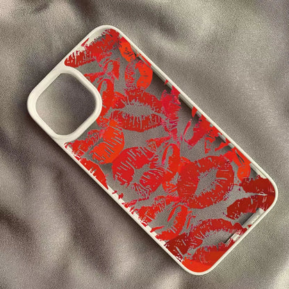 Red Lips Design Couple Acrylic Phone Case