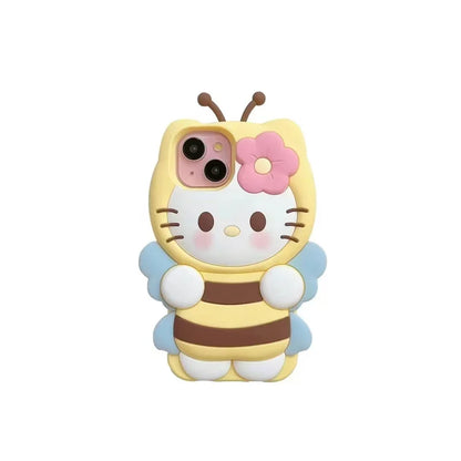 Kawaii 3D Cartoon Bee Hello Kitty Phone Case