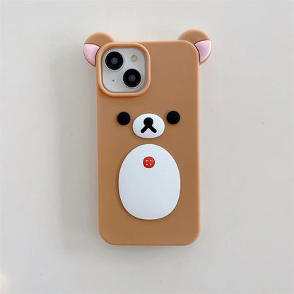 Cartoon Rilakkuma Bear Soft Silicone Phone Case