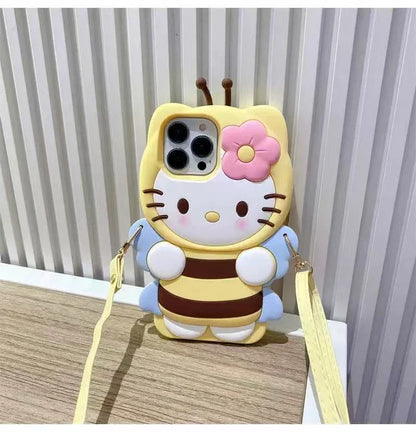 3D Hello Kitty Bee Honey Phone Case For iPhone