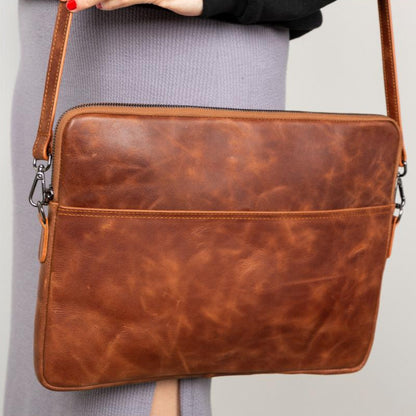 Seward Leather Laptop Bag with Shoulder Strap - MacBook Sleeve 14" & 16"