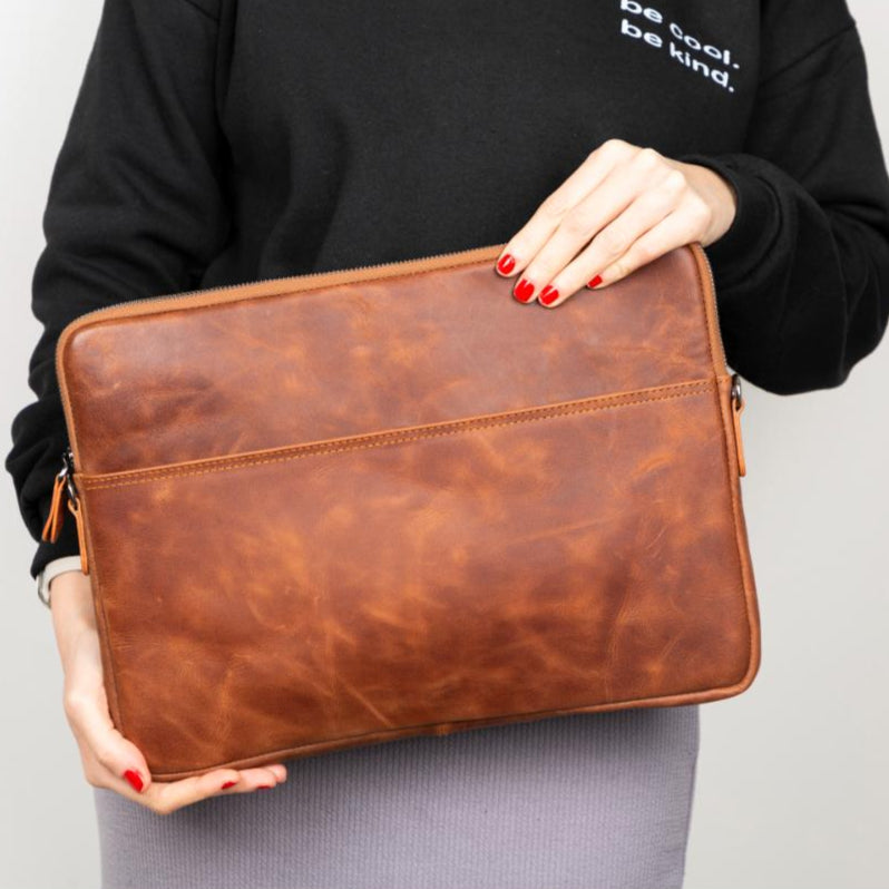 Seward Leather Laptop Bag with Shoulder Strap - MacBook Sleeve 14" & 16"