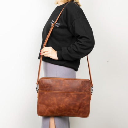 Seward Leather Laptop Bag with Shoulder Strap - MacBook Sleeve 14" & 16"