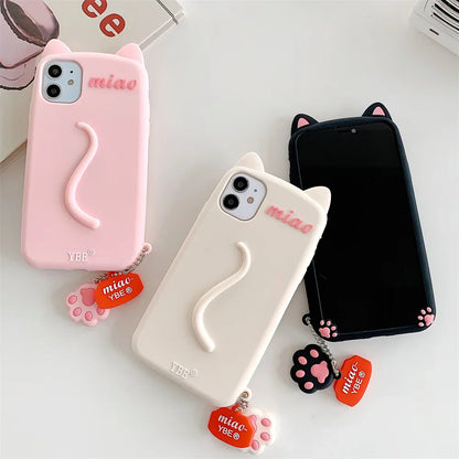 Kawaii 3D Cartoon Cat Ears Phone Case