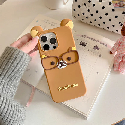 Cartoon Bear Glasses Rilakkuma Phone Case
